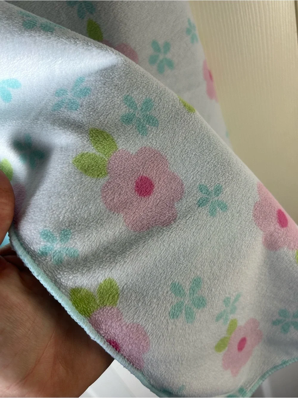 Circo Pink Floral Baby Blanket Aqua Blue Sherpa White Flowers Security Lovey